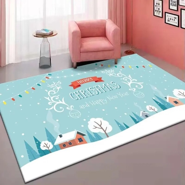 Suurikokoinen joulumatto pohjoismaiset joulupukin matot olohuoneeseen Western Tree Elk -lattiamatto Liukumattomat matot makuuhuoneen sisustukseen 5-Flannel 60x90cm door mat