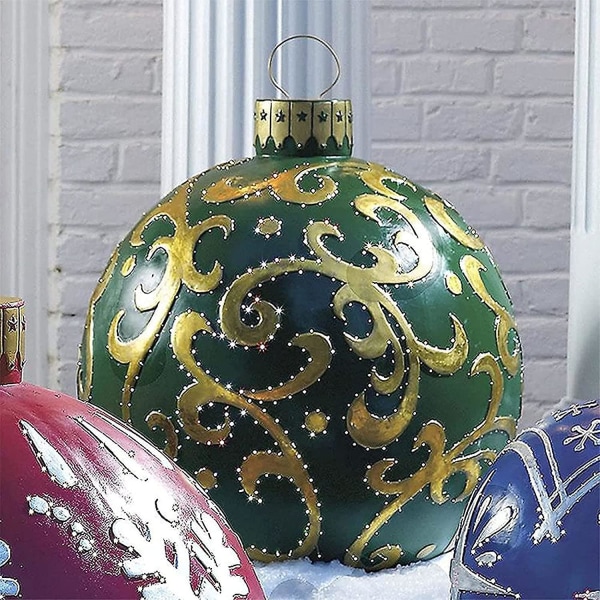 60 cm diameter uppblåsbara julkulor för utomhusjuldekoration (grön)