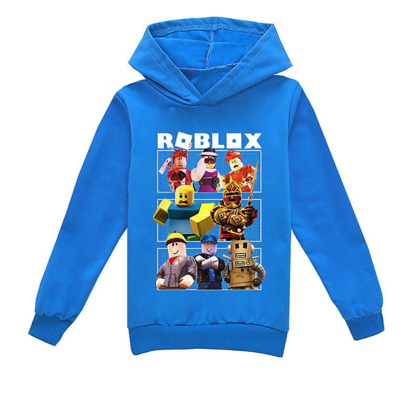 Roblox hættetrøje til børn termisk hættetrøje med tryk darkblue 120cm