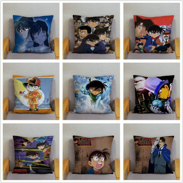 Japanilainen Anime Etsivä Conan -kuvioinen tyynynpäällinen, sarjakuvatyynyliina 15 450mm*450mm
