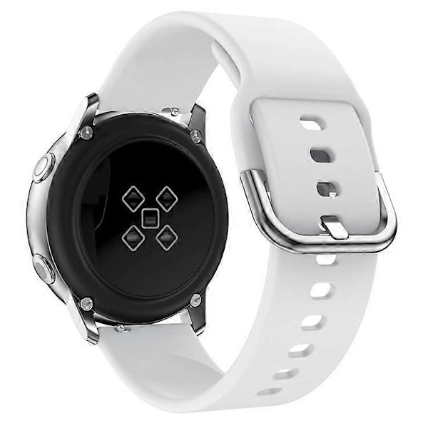 20 mm firkantet spænde silikone smart watch rem kompatibel med GarminMove Luxe/Move Style/Move 3 White