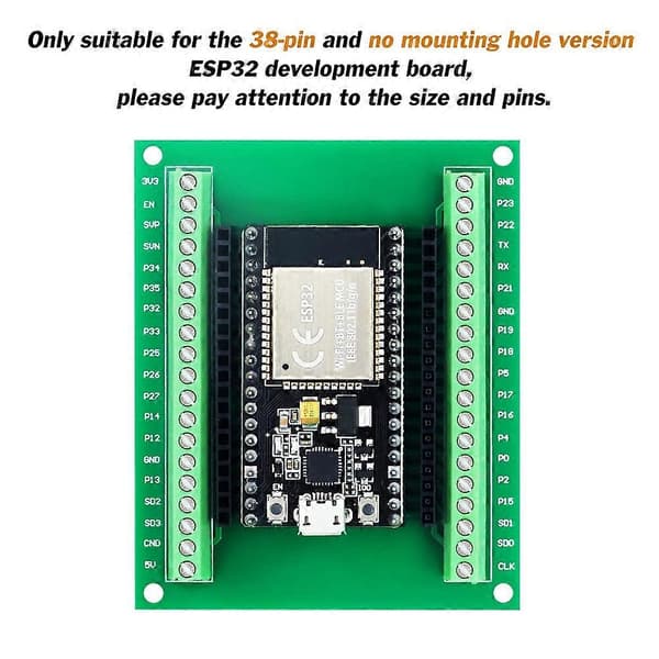 4 stk. ESP32 Breakout Board GPIO 1 til 2 for 38-bens smal version ESP32 ESP-WROOM-32 Mikrocontroller