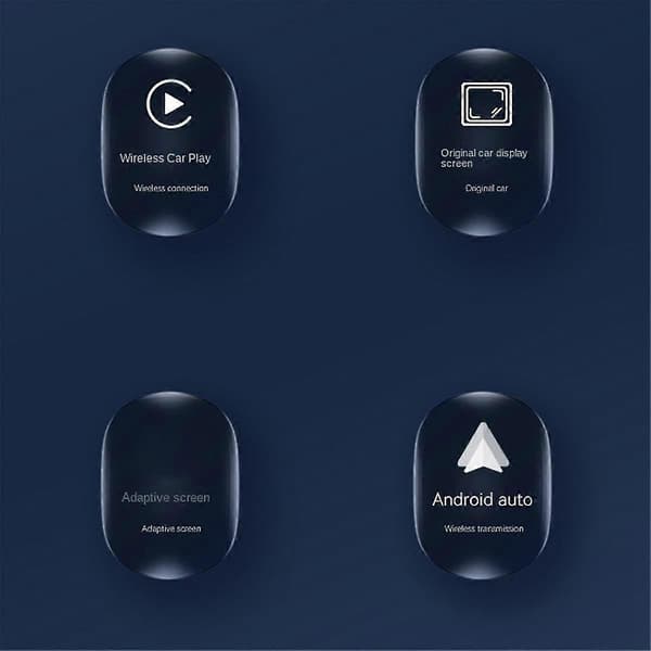 2-i-1 trådløs Carplay Android-adapter, trådløs adapter, biladapter, konverterer kablet Android Auto til trådløs boks
