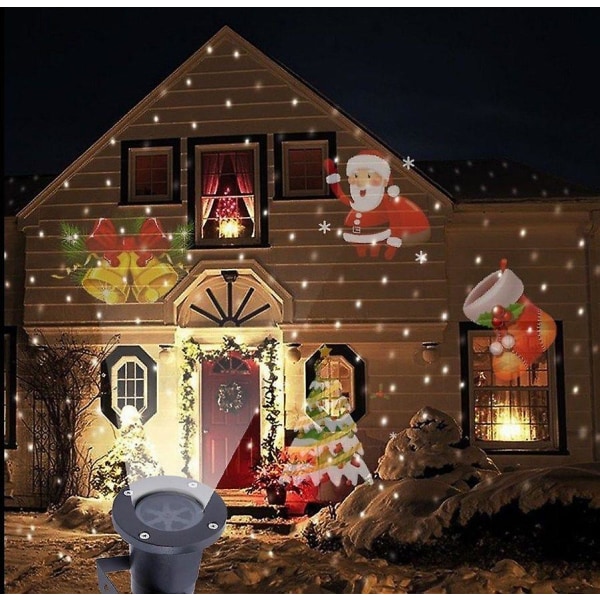 12 kuviota led-projektorilamppu joulun lumihiutale sydän syntymäpäivä hääjuhla led-projektiovalo kodin joulu Halloween-sisustus AU Plug