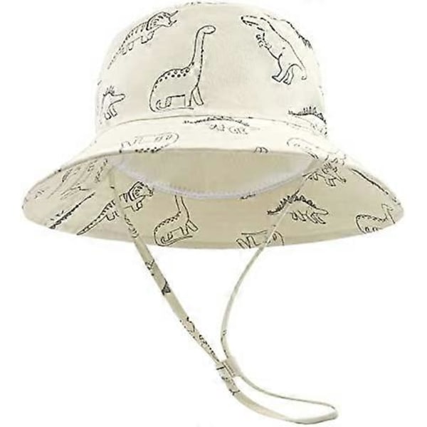 Baby Solhatt Hinkhatt Bred Brätte Baby Flicka Justerbar Bomullshatt UV-skydd Barn Sommarhatt Khaki (2 - 4 År)