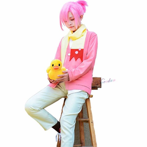 Mitsuba Sousuke Cosplay Anime Jibaku Shounen wc-sidottu Hanako Kun Cosplay-asu vaaleanpunainen peruukki univormu L