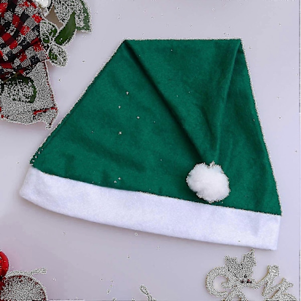 16 stk. Julemandshatte i ikke-vævet materiale til julekostume dekoration - grøn