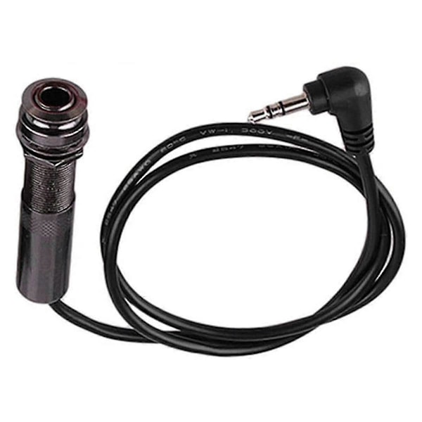 3X Akustisk Gitarr Piezo Pickup Endpin Jack Adapter med Stereo Instrumentkabel