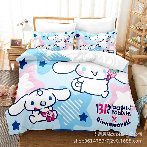 Kuromi Sarjakuva 3D-Painettu Vuodevaatesetti Pussilakana Peittopäällinen Tyynyliina Lasten Lahja#28 UK SINGLE 135x200cm