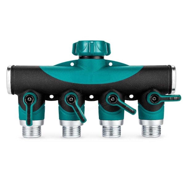 Hane Splitter, 4-vejs haveslangehane splitter med hurtigkobling til vandingsfitting