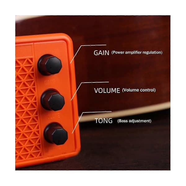 Bärbar Akustisk Gitarrförstärkare Högtalare 5Watt Akustisk Gitarrförstärkare Normal/Bright Dual Chan
