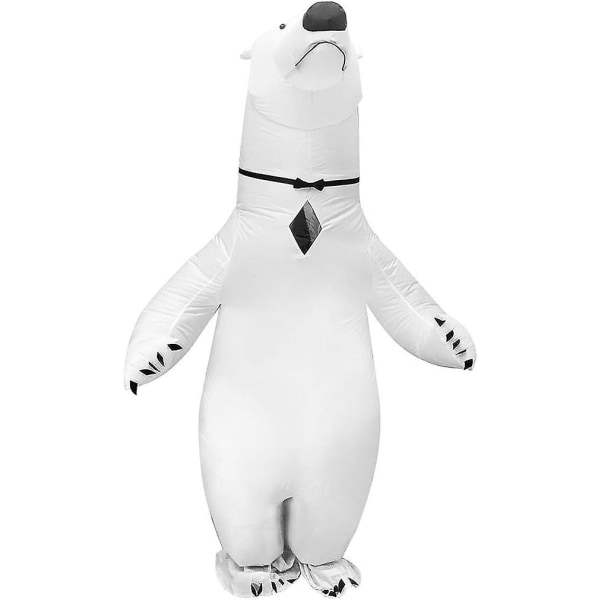 Täysikokoinen puhallettava valkoinen jääkarhupuku, hauska puhallettava eläinpuku cosplay-juhliin, festivaaleihin, jouluun ja Halloweeniin