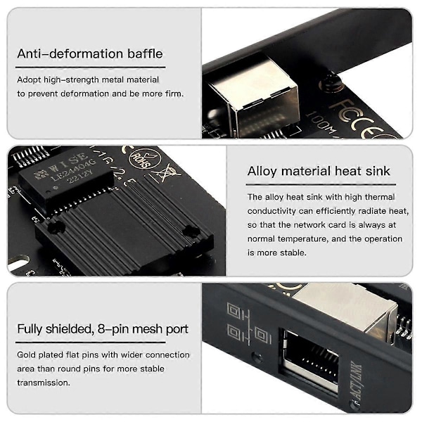 2500Mbps PCI-E til RJ45 Netværkskort I226 Chip Gigabit Ethernet 100/1000/2500Mbps RJ45 LAN PCIe Adap