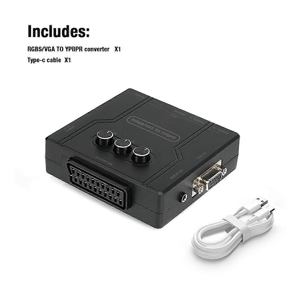 RGBS VGA - YPBPR Komponenttimuunnin SCART - YPBPR Muunnin 64 PS1 PS2 Dreamcast Retro-peleille