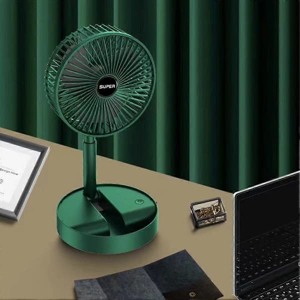 Bærbar ventilator USB genopladelig foldbar bordventilator teleskopisk gulvventilator
