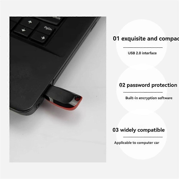 Mini High -Capacity Nopea USB-muistitikku 2.0 256G Avaimenperä