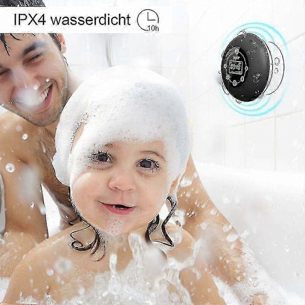 Duschradio Bluetooth 5.0 Vattentät Högtalare Trådlös Badrumsmusik