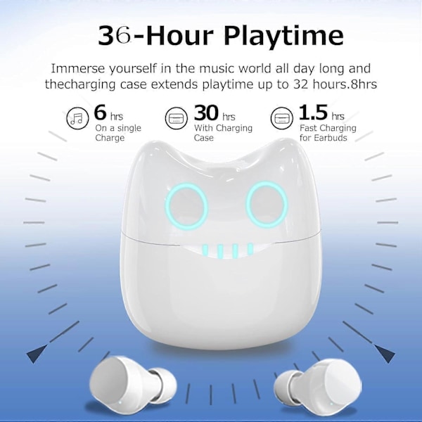 Trådlösa hörlurar för barn, Bluetooth-headset, med söt panda-laddningsbox, Bluetooth 5.0