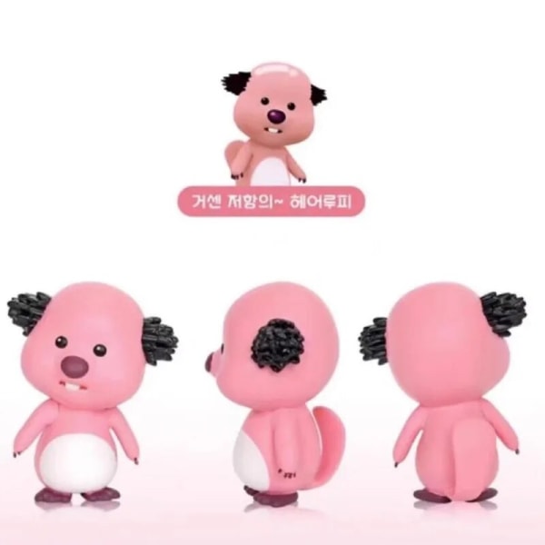 Korea Zanmang Loopy Mystery Blind Box Kawaii Pink Beaver 6,5 cm PVC Action Figur Doll Leksaker Söt Loopy Room Bildekor Barnpresent B