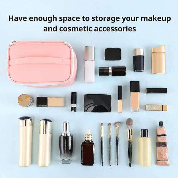 Makeup taske kosmetiktasker til kvinder medium pose etui taske makeup redigering vandtæt (pink)