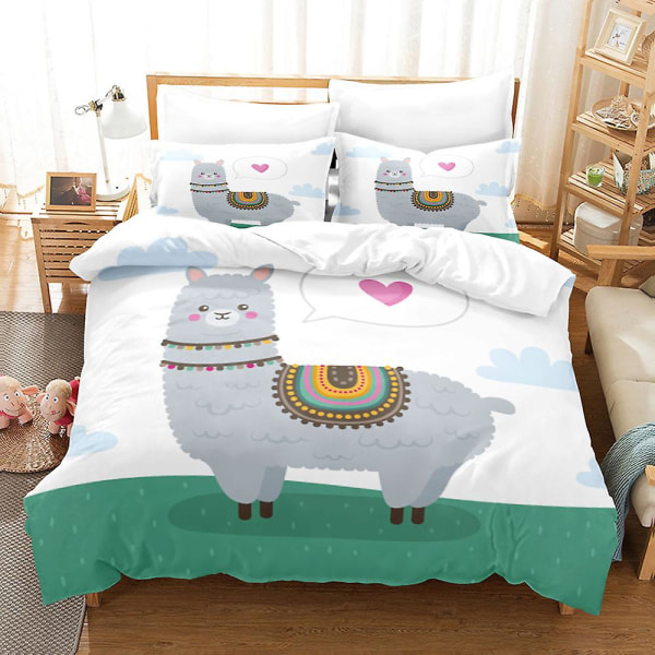 C12 Cartoon Sheep 3d- printed Sängkläder Set Cover Quilt Cover Örngott Barn Present UK DOUBLE 200x200cm