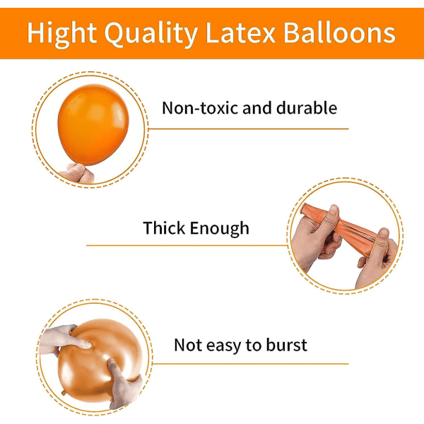 Sort Orange Balloner, 30 stk. Halloween Fest Balloner 12 Tommer Orange Sort Konfetti Balloner Matte Halloween Latex Balloner Til Glædelig Halloween Fest