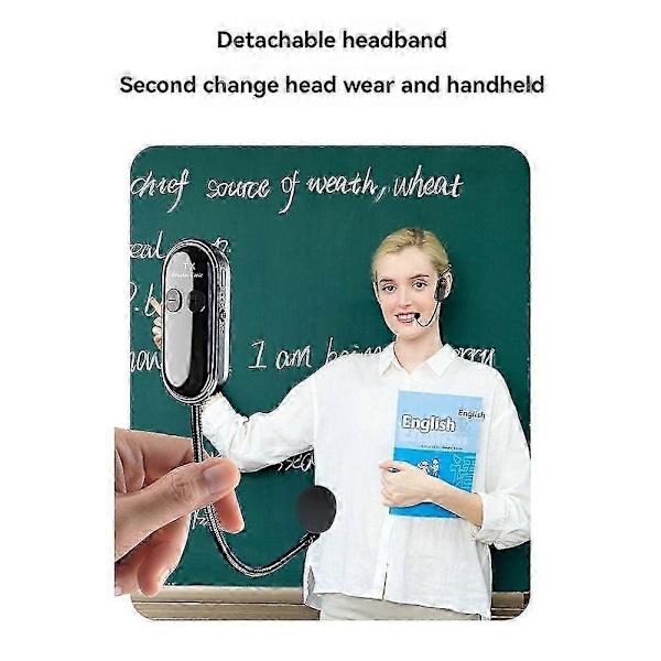 2.4G Trådløst Mikrofon Headset Lang Rekkevidde 30M for Stemmeforsterkere, Høyttalere, Karaoke, Undervisning, Utendørs Taler