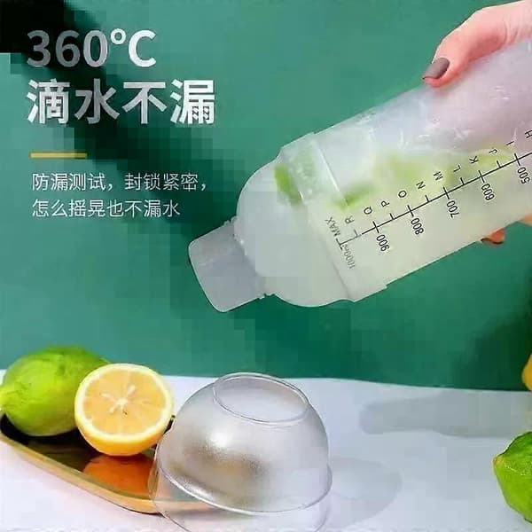 Målt cocktailshaker, klar plast bartender shaker for melkete og drikkeblanding M 1PCS