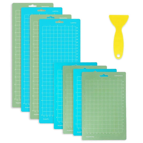 8-pack Skärmattor för CricutJoy - (4,5x6,5 tum, 4,5x12 tum) Gröna och blå skärmattor (4 små & 4 stora mattor)