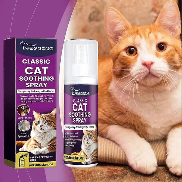 Beroligende spray for katter 60 ml feromonspray for angstlindring og trening