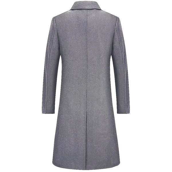 Miesten Business Casual Style Slim-fit yksirivinen pitkä käänne yksivärinen takki, jossa paksumpi vuori, sopii talveen L