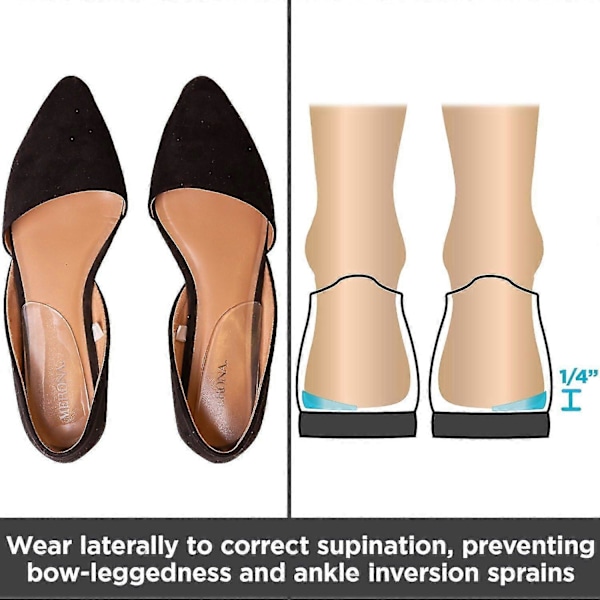 Mediala & Laterala Hälkil Silikoninlägg (par) - Supination & Pronation Korrigerande Självhäftande Skoinsatser
