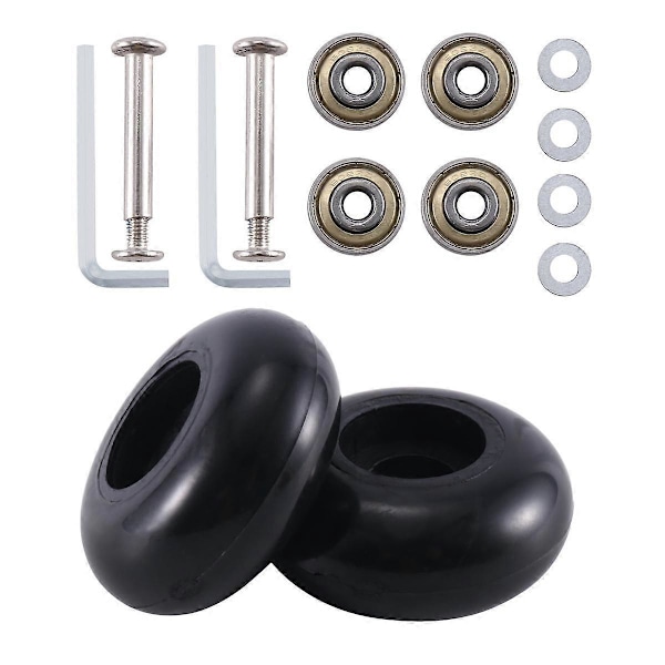 50 X 22 Mm Sæt Af 2 Kuffert Hjul Udskiftning, PU Drejelige Hjul Kulstofstål Leje
