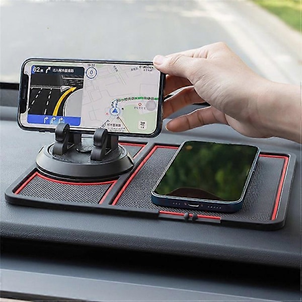 BAVISS B-58 Bil Dashbord Klebrig Pad 360 Graders Rotasjon Mobiltelefonholder Matte Pink