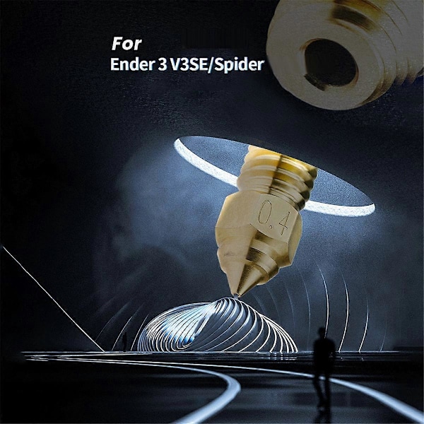 5 kpl 3D-tulostimen messinki-suuttimet -7/Spider/Ender3V3 SE:lle - Nopea ja kestävä 0,4 mm messinki-suutin