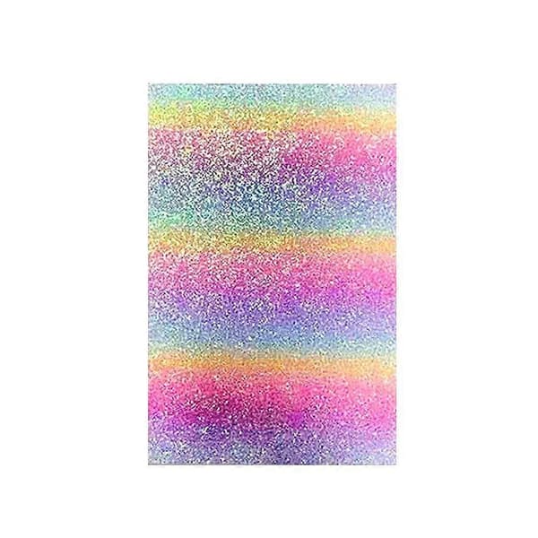 Fleksible glitterark, Glitterstoff, Regnbuegradienttype, Håndlaget DIY V8L9 Fine glitter30*20cm