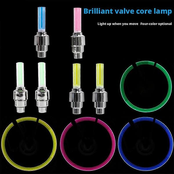 2 stk sykkel LED-lys dekkventilhette lommelykt Red