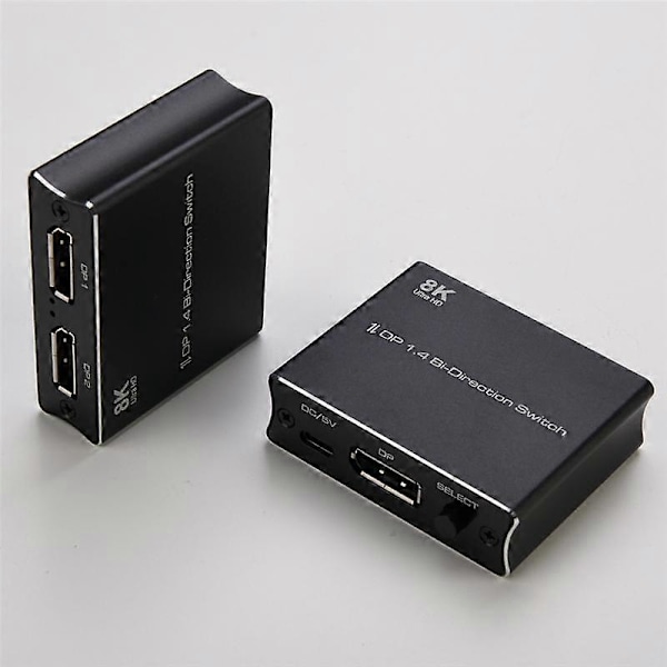 8K DP Kytkin DisplayPort 1.4 Kaksisuuntainen Kytkinmuunnin 2X1/1X2 Tukee 4K@120Hz 8K@30Hz Mul:lle