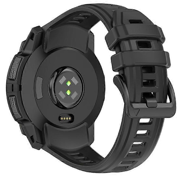 26mm Silikonrem Kompatibel med Garmin Instinct 3 Solar / Instinct 3 AMOLED 50mm Erstatningsklokkereim Black