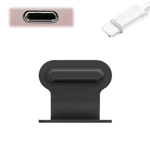 Silikoninen pölysuoja Type C- ja iOS-laitteille - Erittäin ohut Black iOS