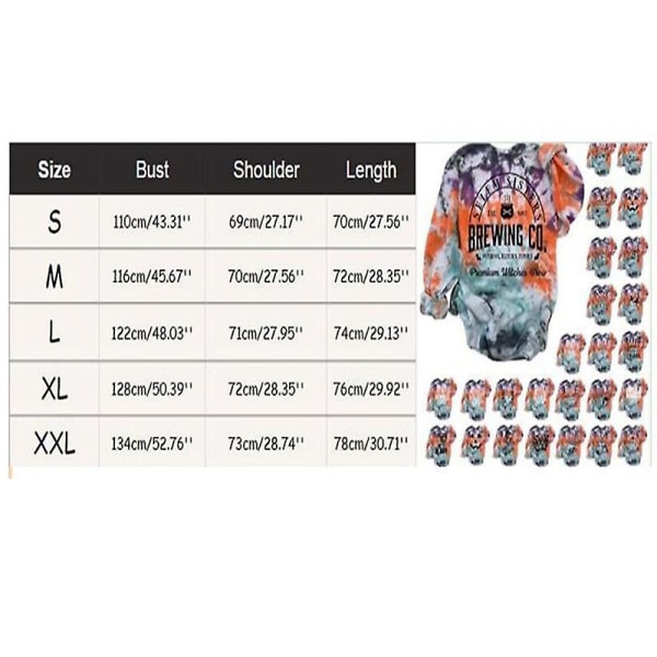 Halloween Genser med Rund Hals - Avslappet Løstsittende Langærmet Topp style 3 XL