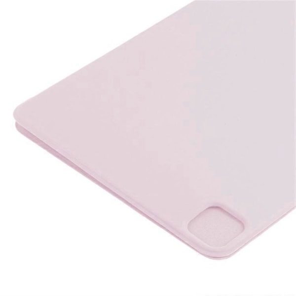 Kompatibelt Fodral för iPad Pro 11 (2024) PU Läder Tri-fold Ställ Magnetisk Stängning Tablet Skydd Pink