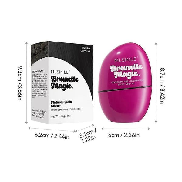 MLSMILE Tillfällig hårfärgspenna - Omedelbar gråhårstäckning & Örtbaserad Natural Black