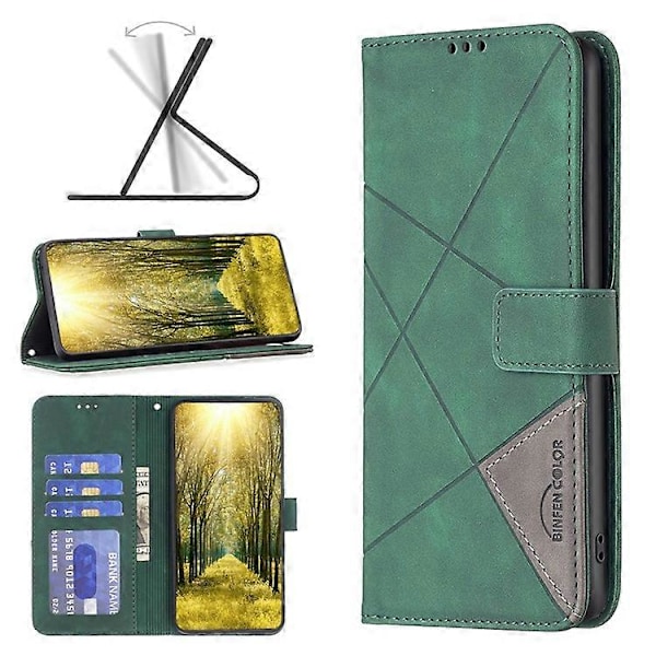 BINFEN COLOR BF05 Kompatibel med Huawei Mate 60 Pro / Mate 60 Pro+ Wallet Præget Læder Telefon Cover Stativ Green