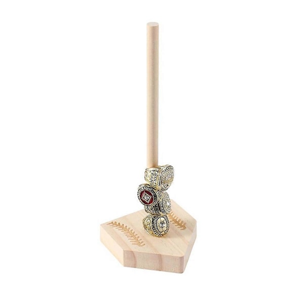 Trä Ringhållare för Mästerskapsringar Baseball Softboll Ringdisplay för Mancave Dekor, Gi