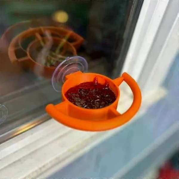 Vindueskolibrifoderautomater, kardinalfoderautomater og vildtfuglefoderautomater har og er velegnede til vinduesfuglekigning Orange