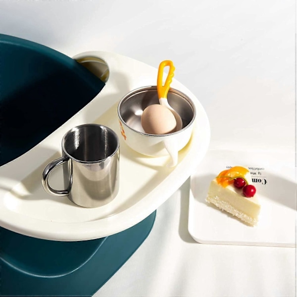 Teacup Rostfritt Stål Dubbelvägg Mugg 220ml Dricka Te Kaffe Varm Soppa Set