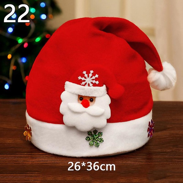 Nya Julhattar Vuxna Barn Kostym Tomte Snögubbe Ren Festivalhatt Ornament För Navidad Nyårspresenter 22 26*36cm