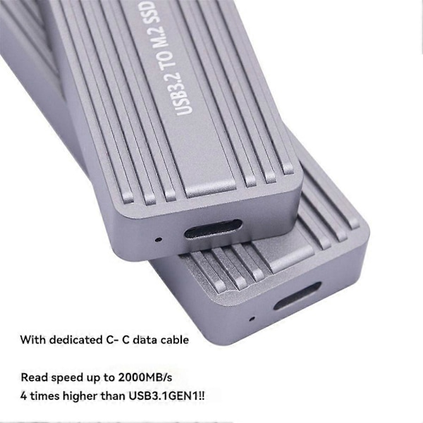 M.2 NVMe NGFF SSD-kabinett USB 3.2 GEN 2 till M.2 SSD 20Gbps Solid State Drive M.2 Fodral Box för 2230