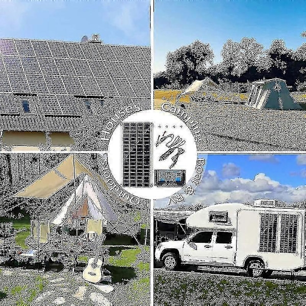 300w 12v Solpanel, Solpanel Kit, Batteriladdare Kit Med 60a Solcellsladdningsregulator För Husbil, Yacht, Utomhus, Trädgård, Belysning[jl]-yuyu